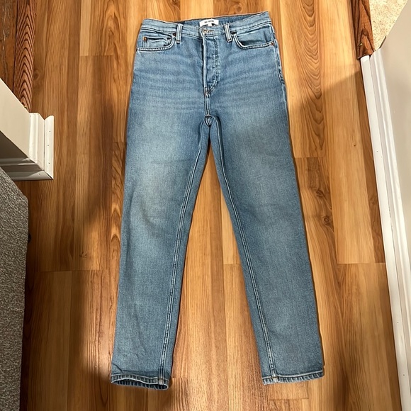 Re/Done 90s High Rise Ankle Crop Hazey Indigo - Picture 3 of 12